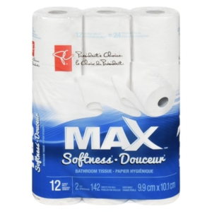 Max Soft Toilet Paper, 12 Double Rolls = 24 Single Rolls