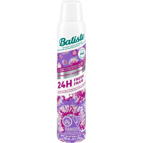 Batiste Touch Activated 24 H Fresh Dry Shampoo, Absorbs Oil in Hair Between Washes, and Releases Bursts of Fragrance that Provides Up to 24 Hours of Freshness with Every Touch, 200ml, BATISTE DRY SHAMPOO 24H FRESH+