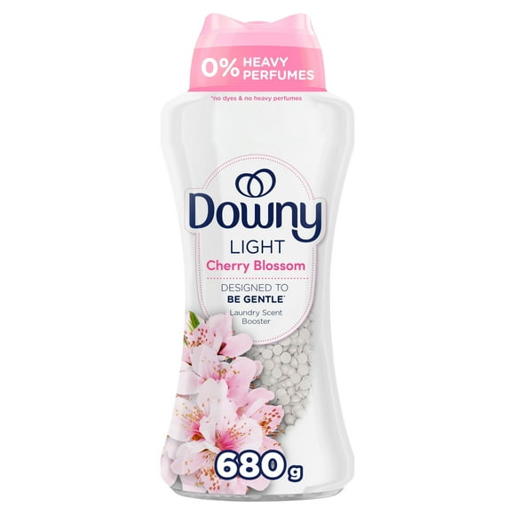 Downy Light Laundry Scent Booster Beads, Cherry Blossom Scent, In-wash fabric beads designed to be gentle with a light boost of scent, No Heavy Perfumes, 680 g