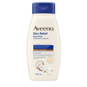 Aveeno Skin Relief Body Wash with a Gentle Coconut Scent & Triple Oat Formula, Daily Cleanser for Sensitive Skin Leaves Itchy, Dry Skin Feeling Soothed & Moisturized, Soap-Free, 532 mL