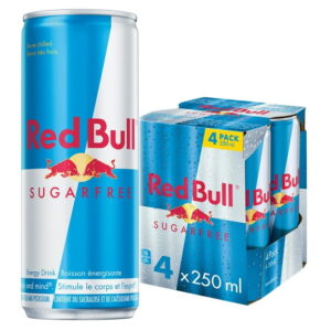 Red Bull Energy Drink, Sugar Free, 250 ml (4 pack), 4 x 250 mL