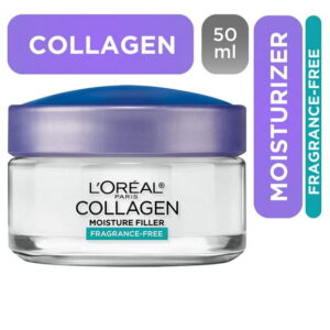 L'Oréal Paris Fragrance-Free Collagen Moisture Filler Daily Moisturizer, 48 Hour Hydration, 50ml, Fragrance Free Anti Aging Moisturizer