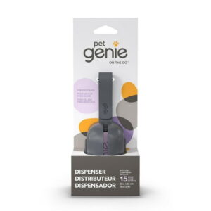Pet Genie - On the Go Dog Poop bags Dispenser - Includes a roll of 15 lavender–scented bags