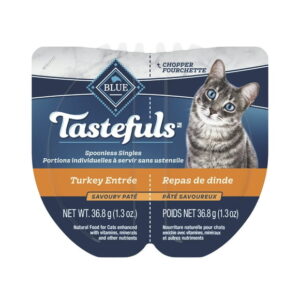Blue Buffalo Tastefuls Turkey Entree Spoonless Singles Adult Pate Wet Cat Food, 2x1.3oz