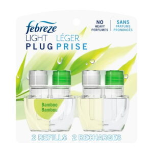 Febreze Plug In Air Freshener, Odor-Fighting Scented Oil Refill, Light Bamboo Scent, 52 mL