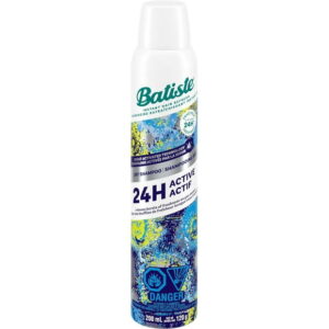 Batiste Sweat Activated Dry Shampoo Spray, Neutralizes Odor for Up to 24 Hours & Prevents Sweat Buildup in Hair, Absorbs Oil & Grease, Waterless Shampoo, Paraben & Sulfate Free, 200ml, BATISTE DRY SHAMPOO 24H ACTIVE+
