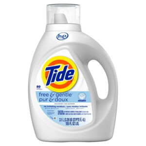 Tide Free & Gentle Liquid Laundry Detergent, Tide Laundry Detergent, Clean Laundry Detergent, 3.1 L