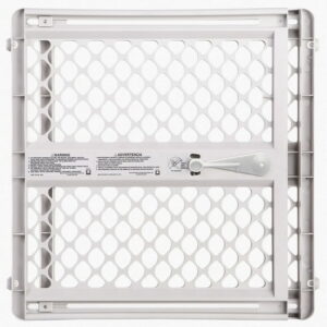 North States Pressure or Hardware-Mount Plastic Supergate Classic Baby or Pet Gate - Light Grey, 26"H x 26"-42"W