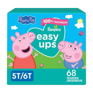 Pampers Easy Ups Training Underwear Peppa Pig Size 7 5T-6T, 68 Count