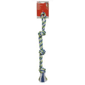 Dogit Knotted Rope Dog Toy, Multi-Coloured 3-Knot Looped Tug, 71 cm (28in)