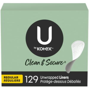 U by Kotex Lightdays Liners, Regular, Fragrance-Free, 129 Count