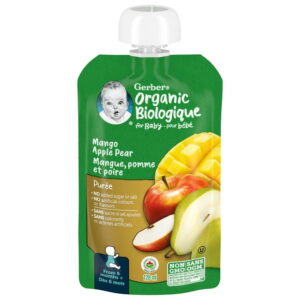 GERBER Organic Purée, Mango Apple Pear, Baby Food, 128 mL