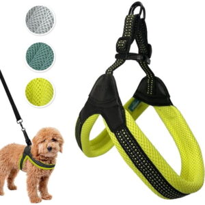 Sporn Easy-Fit Mesh Dog Harness Large Sized Dog, Yellow Soft Fabric Nylon No Choke Dog Harness Large Size Dog, Breathable & Easy Dog Walking Harness, Provides to Large Breeds