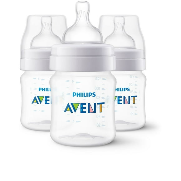 Philips Avent Anti-colic Baby Bottles, 4oz, 3 pack, SCY100/03, 3 pack Philips Avent Anti-colic Baby Bottles