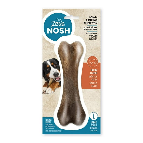 Zeus NOSH Strong Chew Bone for Dogs, Bacon Flavor, Large