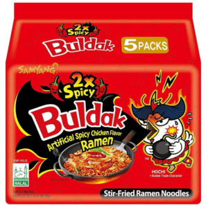 Samyang – Spicy Chicken Buldak Noodle (2X Spice) 140g x 5, Pack of 5 (140g each), Extra Spicy