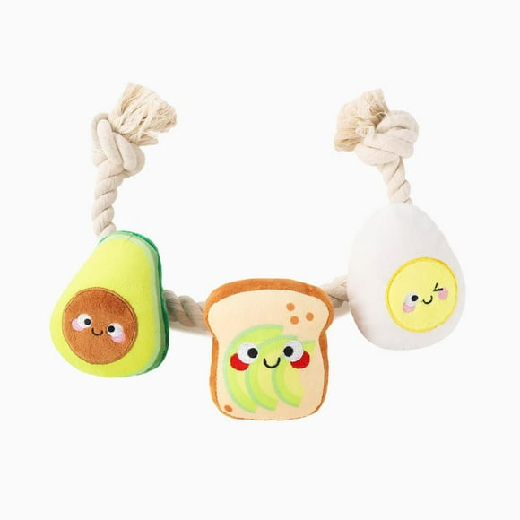 Hugsmart Toast and Egg Dog Rope and Tug Toy