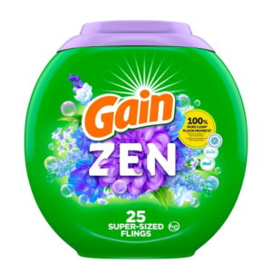 Gain Super Flings Laundry Detergent Pacs, Dewdrop Dream scent, irresistibly clean and fresh washing detergent laundry soap pacs, 25 Count