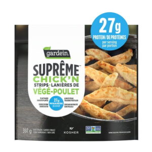 Gardein Suprême Frozen Chick’n Strips, Plant-Based, Vegan, Enjoy in Dinner or Meal, Source of Iron, 27g of Protein, Frozen Meal, 397g