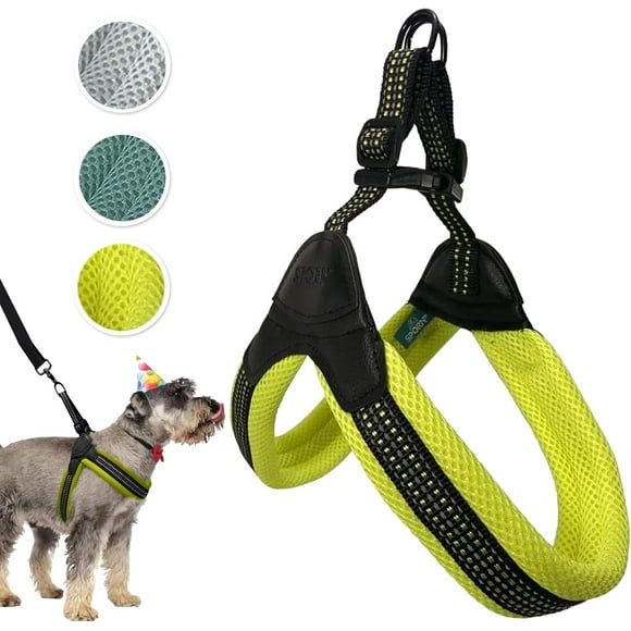 Sporn Medium Dog Harness, Yellow, Easy-Fit Mesh, No-Choke, Reflective, Lightweight, Durable, Hand-Washable, for Medium Breeds