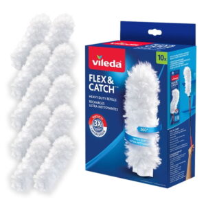 Vileda Flex & Catch Heavy Duty Duster Refills for Cleaning, Multi Surface (10 Refills), 10 Duster refills