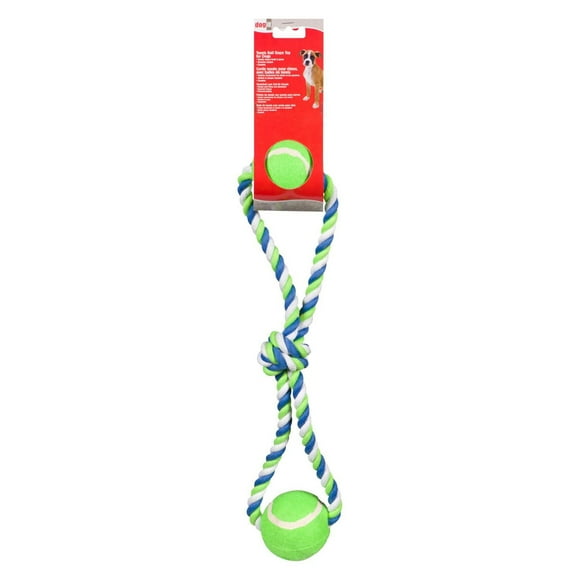 Dogit Knotted Rope Dog Toy, Multicoloured 2-Ball Looped Tug, 46 cm (18in)