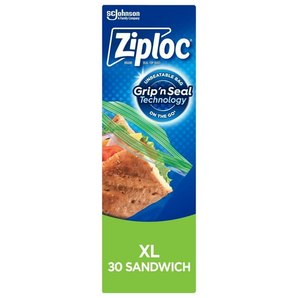 Ziploc® XL Sandwich Bags with Grip 'n Seal Technology, 30 Bags